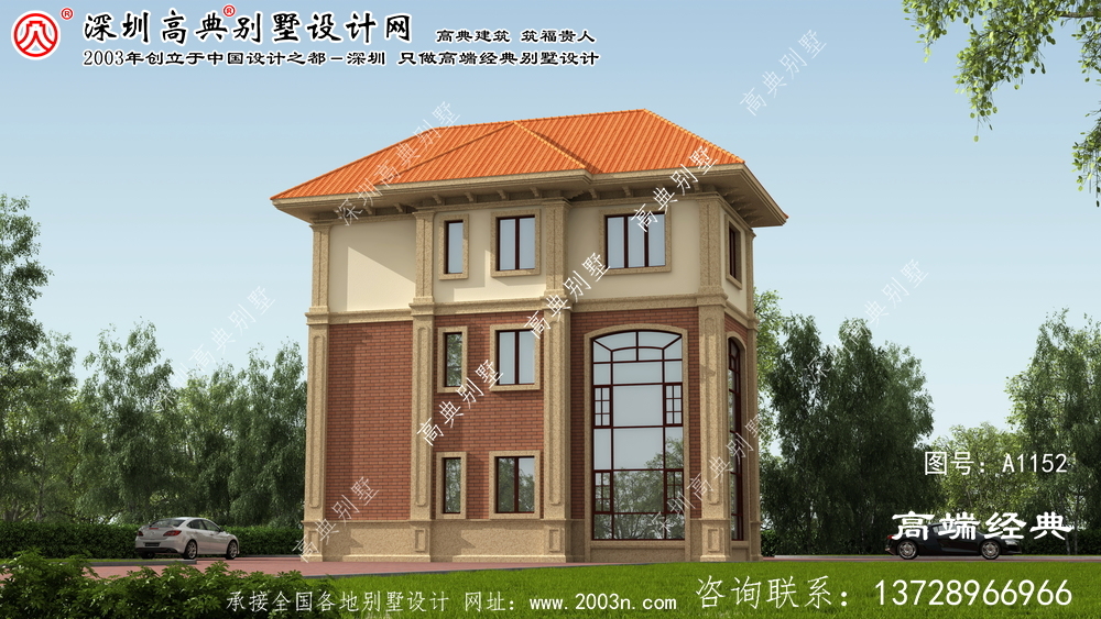 永福县三层楼的别墅，建了一个漂亮的案例，你喜欢这款吗？